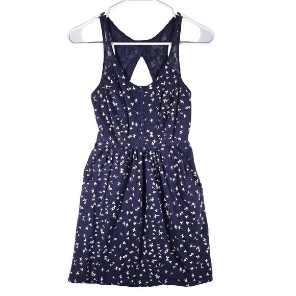 ONeill Women's Blue Floral Open Back Summer Dress Size XS - Picture 1 of 4